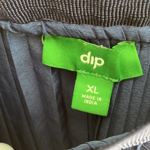 Dip Blue Pleated Midi Skirt with Stripes Size XL - Picture 6 of 8